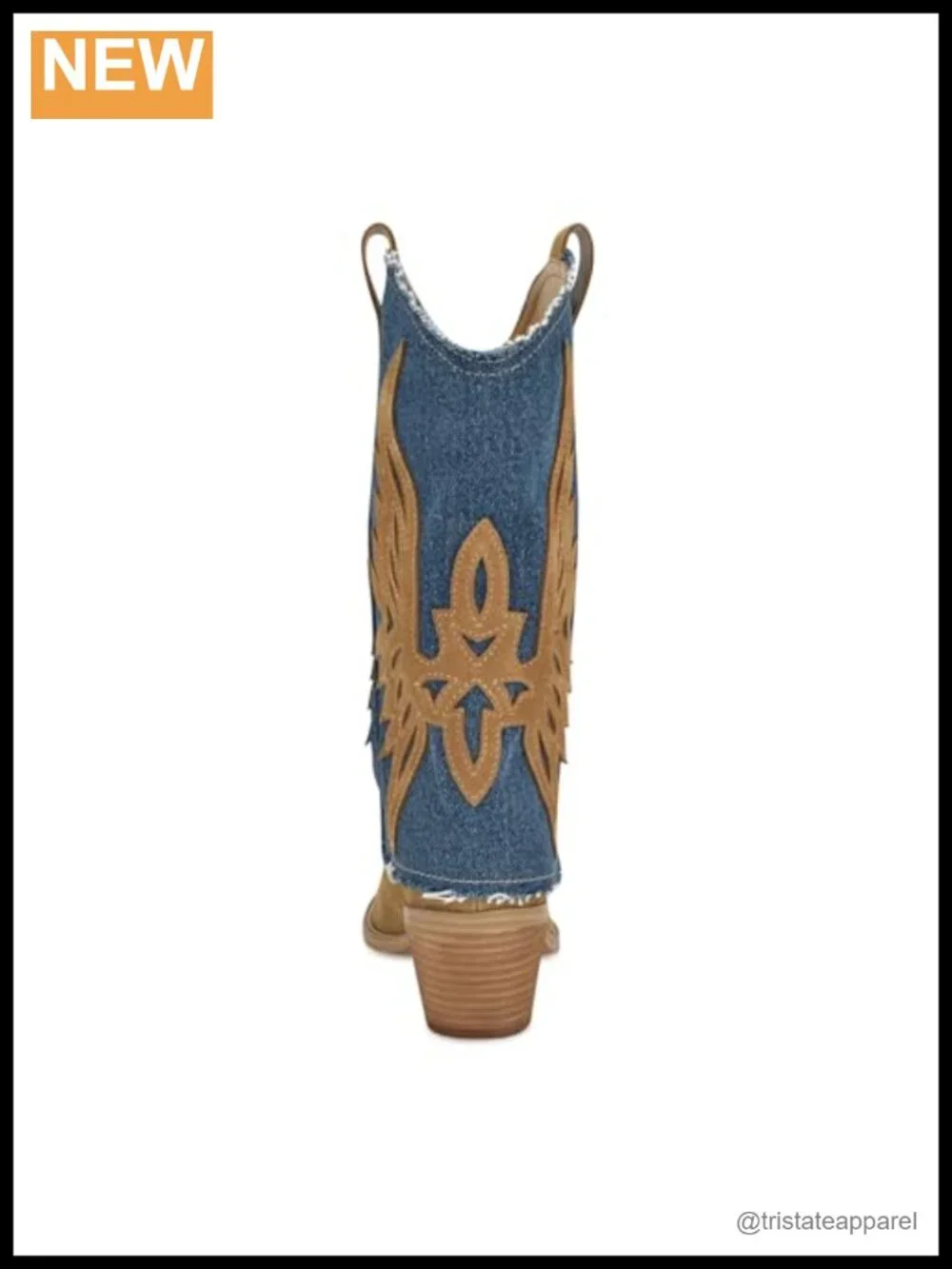 Suede Leather Western Knee-High Bootie with Embroidery Slip-On 2-Inch Heel